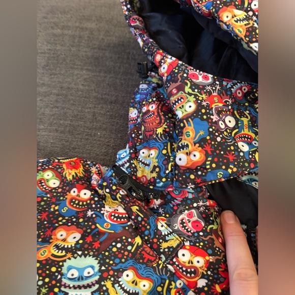 Sneaky Mob “Urban, French & Maniac” • Statement Art Puffer Jacket • Women’s XL - Picture 7 of 11